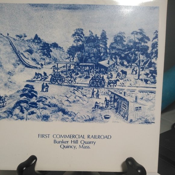 4 x Screen Craft Quincy, Mass. Commemorative Tiles/Trivets Vintage 6"x6" - Picture 9 of 11